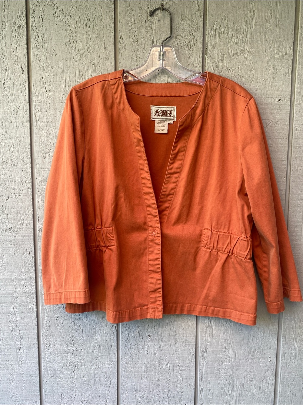 Lightweight Open-Front Jacket in Burnt Orange